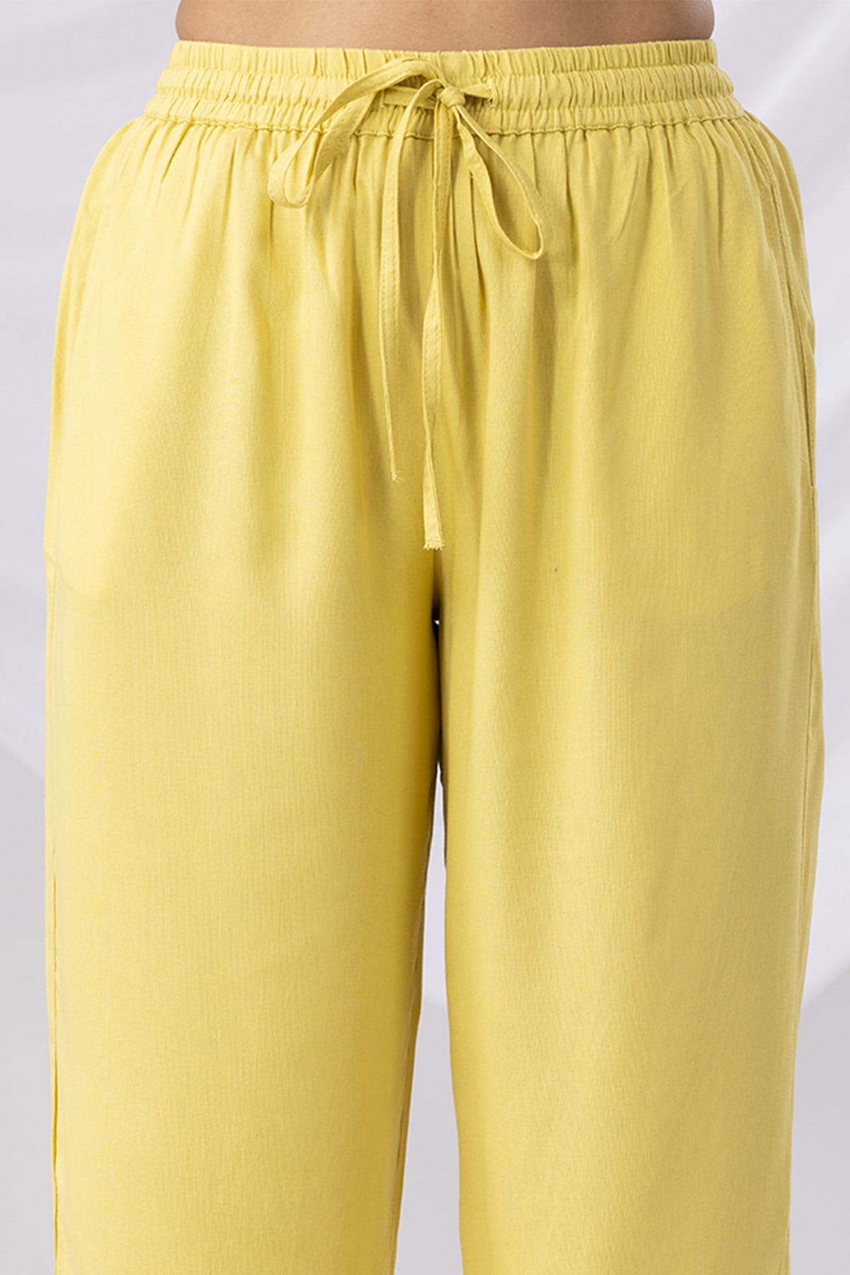 Solid Yellow Palazzo Pants Women