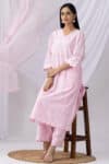 Schiffli Pink Kurta For Women