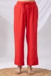 Solid Coral Palazzo Women Pants