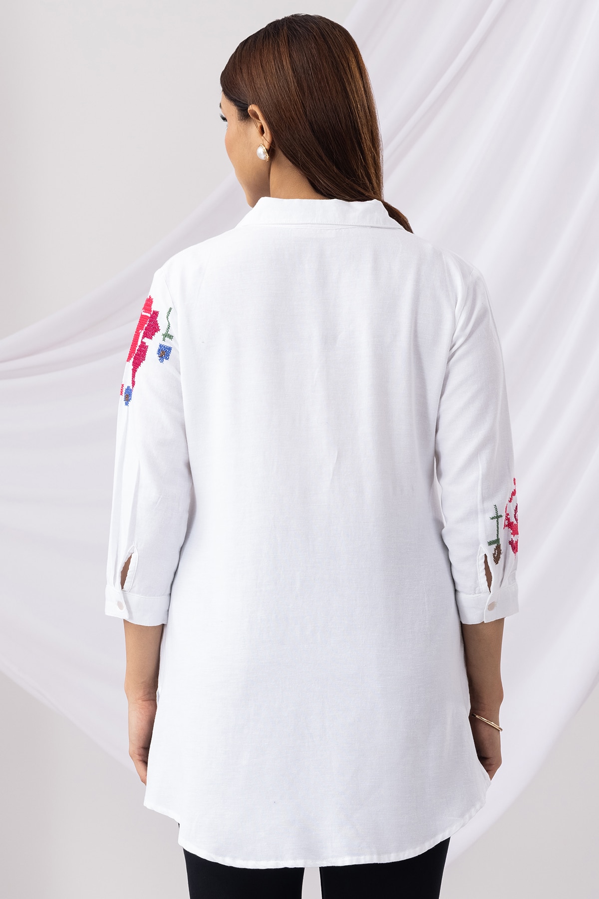 Embroidered White Tunic Clothing Women
