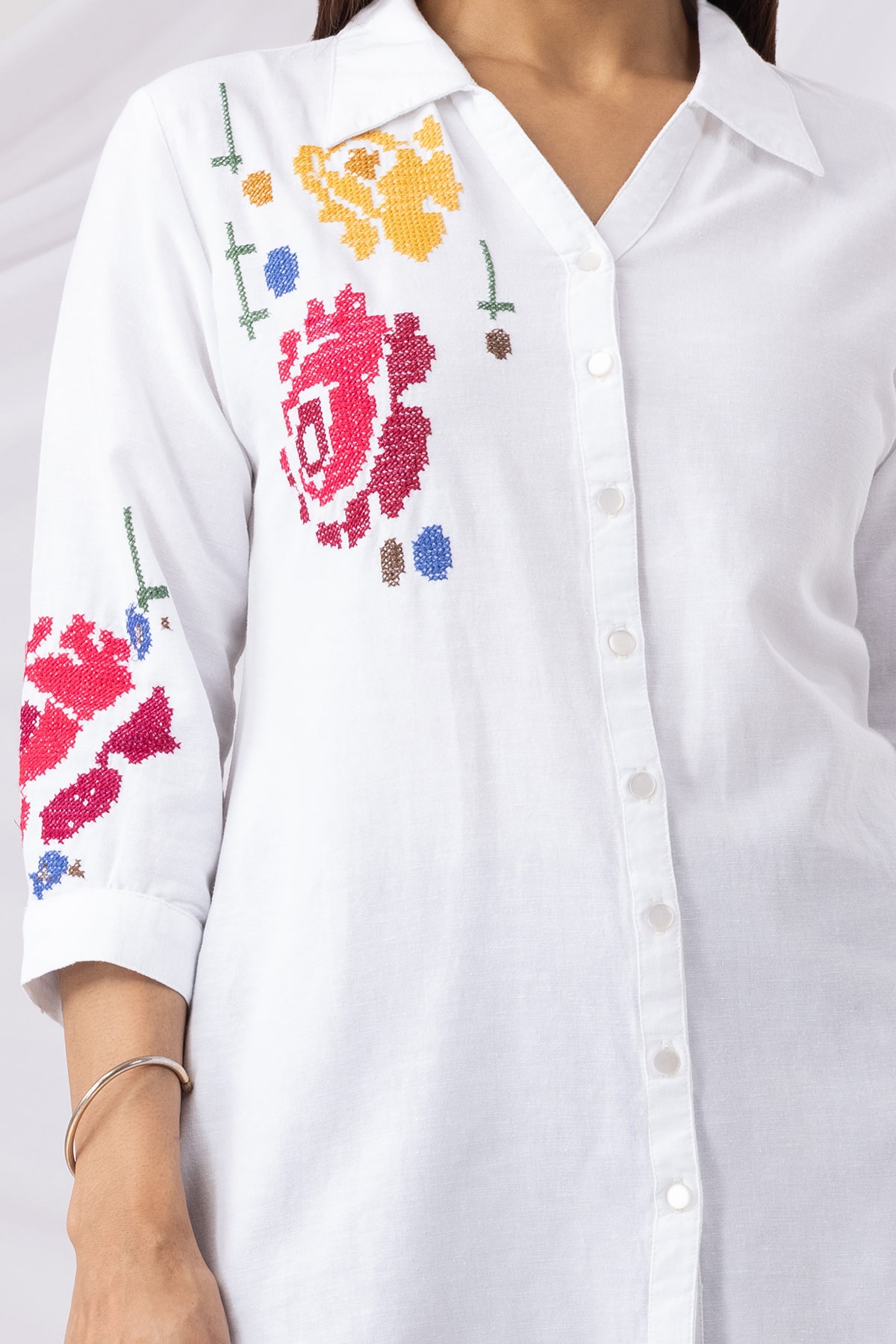 Embroidered White Tunic Clothing Women