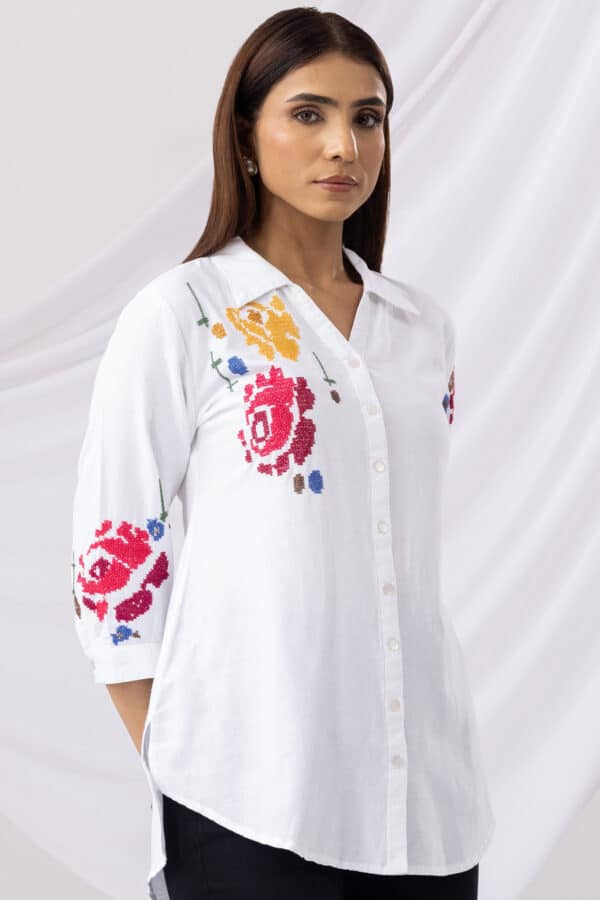 Embroidered White Tunic Clothing Women