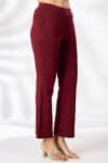 Solid Maroon Flared Pants For Women
