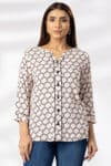 Printed Peach Top For Ladies