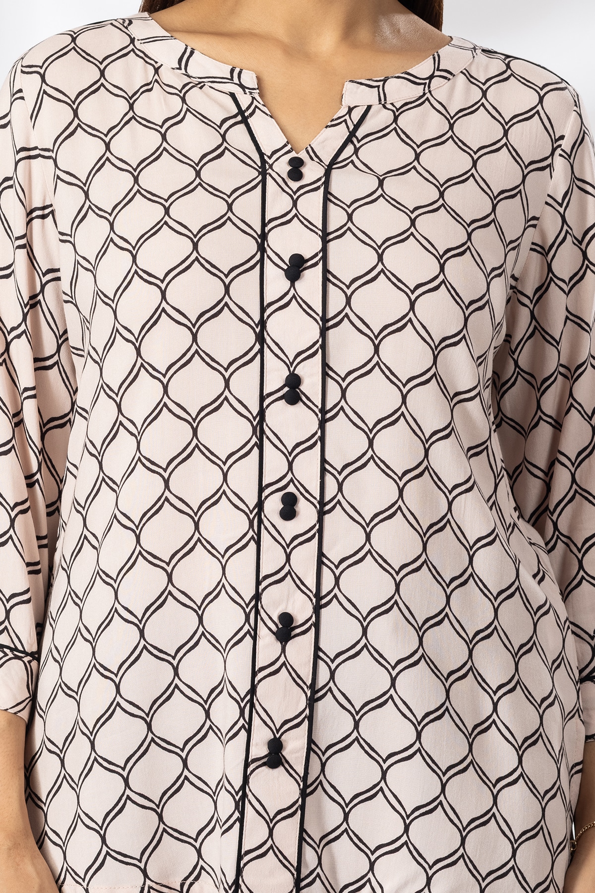 Printed Peach Top For Ladies