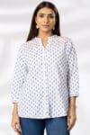 White Embroidered Cotton Shirt Ladies
