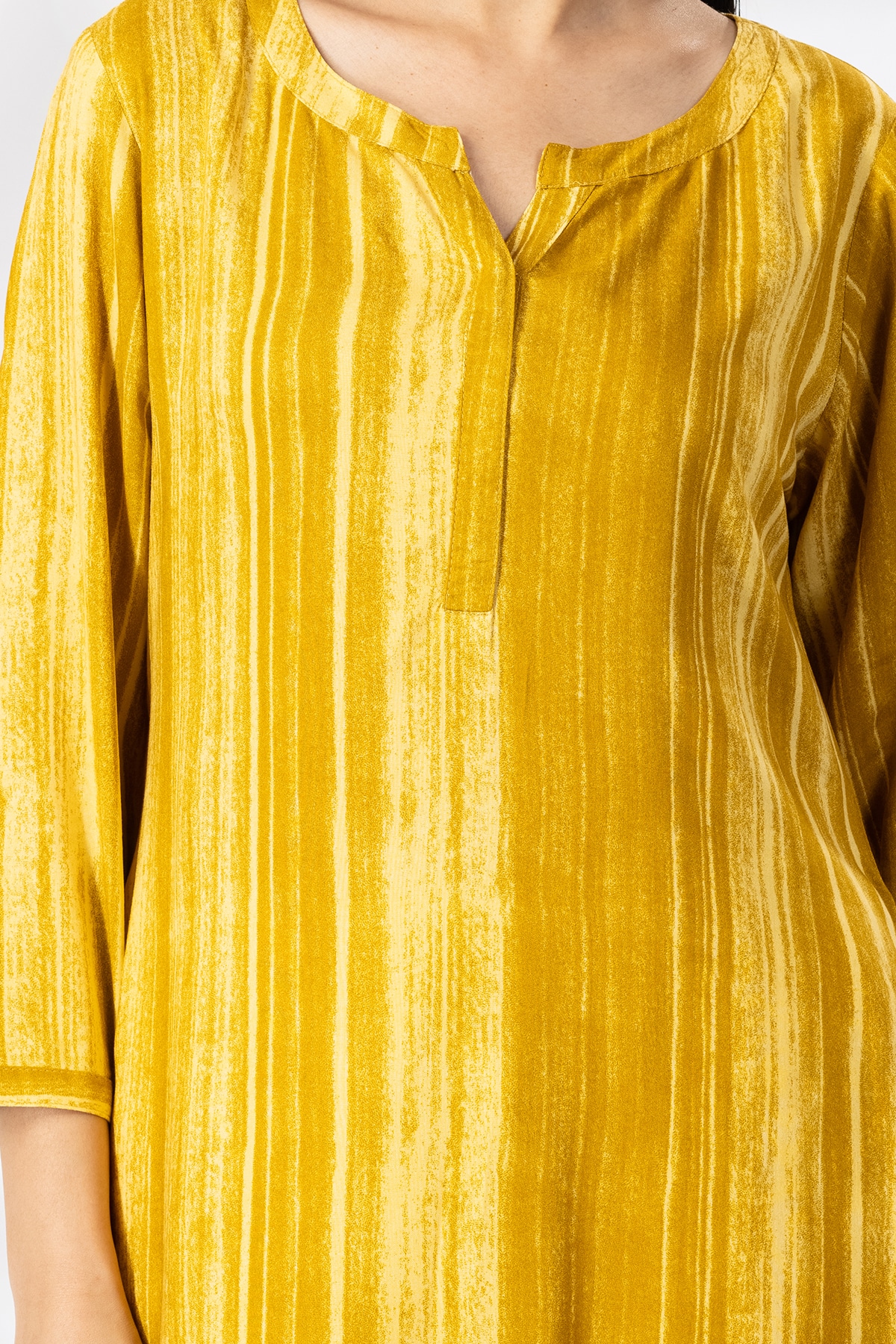 Printed Mustard Yellow Kurta For Woman