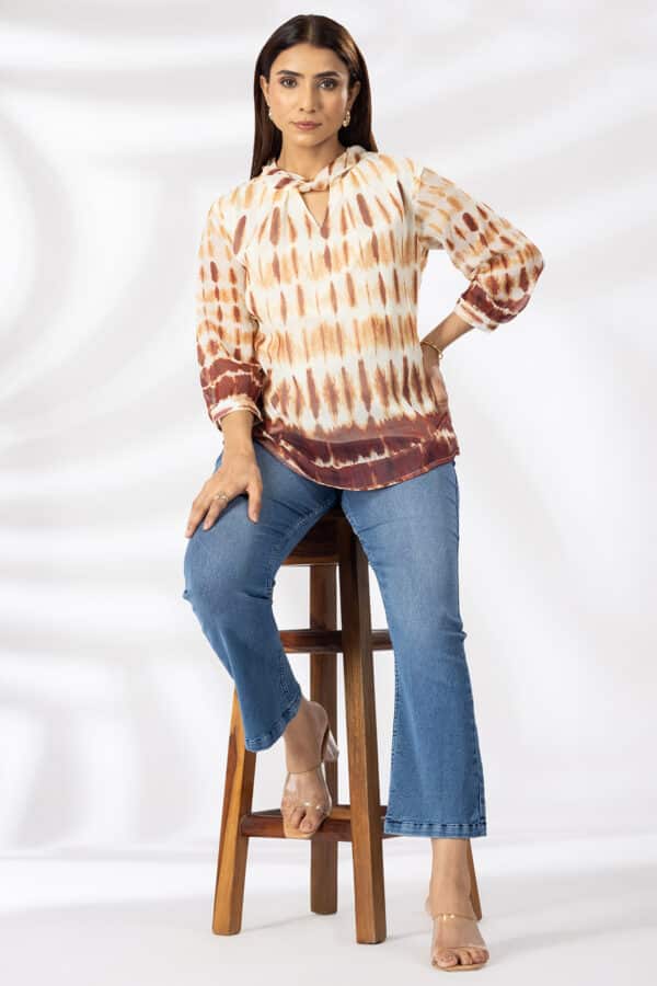 Printed Brown Top Women