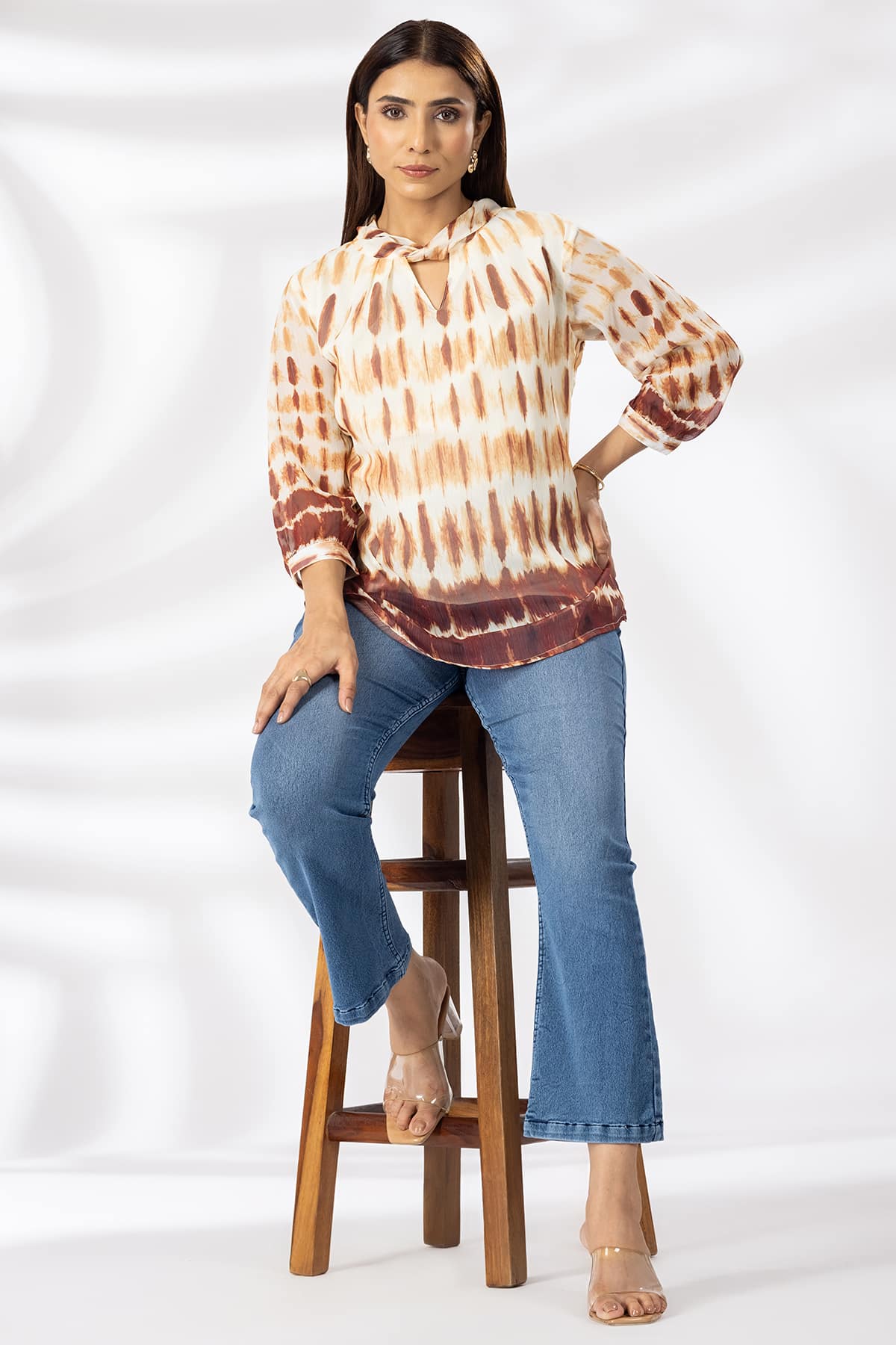 Printed Brown Top Women
