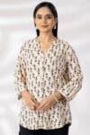Printed Beige Shirt For Women