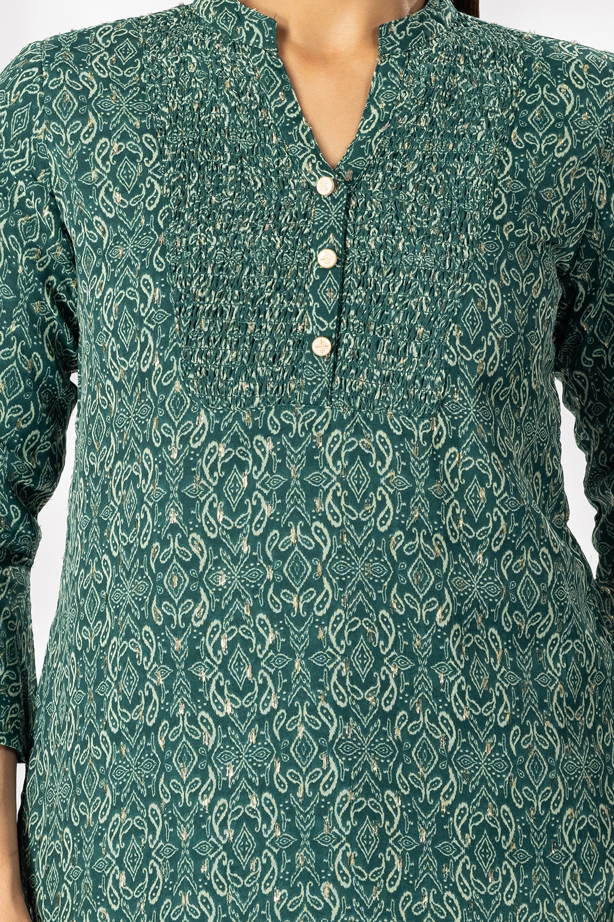 Green Printed Casual Top Women