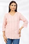Pink Schiffli Top Ladies