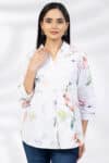 White Printed Shirt Ladies