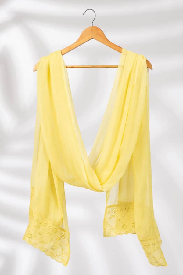Solid Yellow Dupatta For Ladies