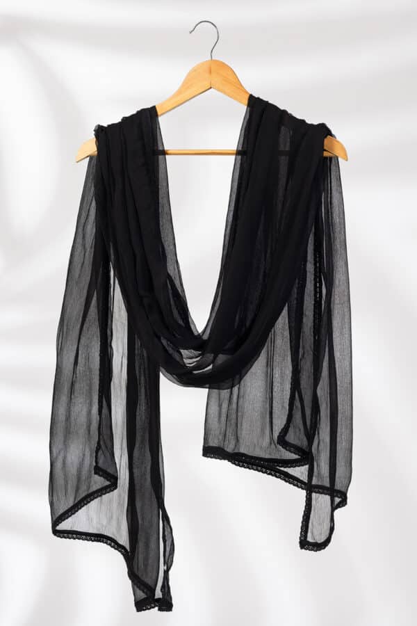 Solid Black Dupatta