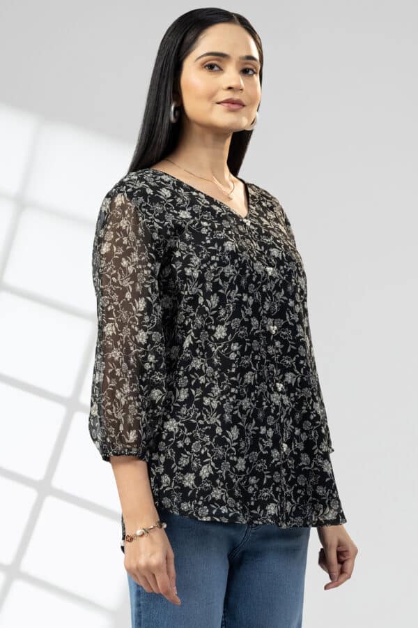 Printed Black Tops For Women
