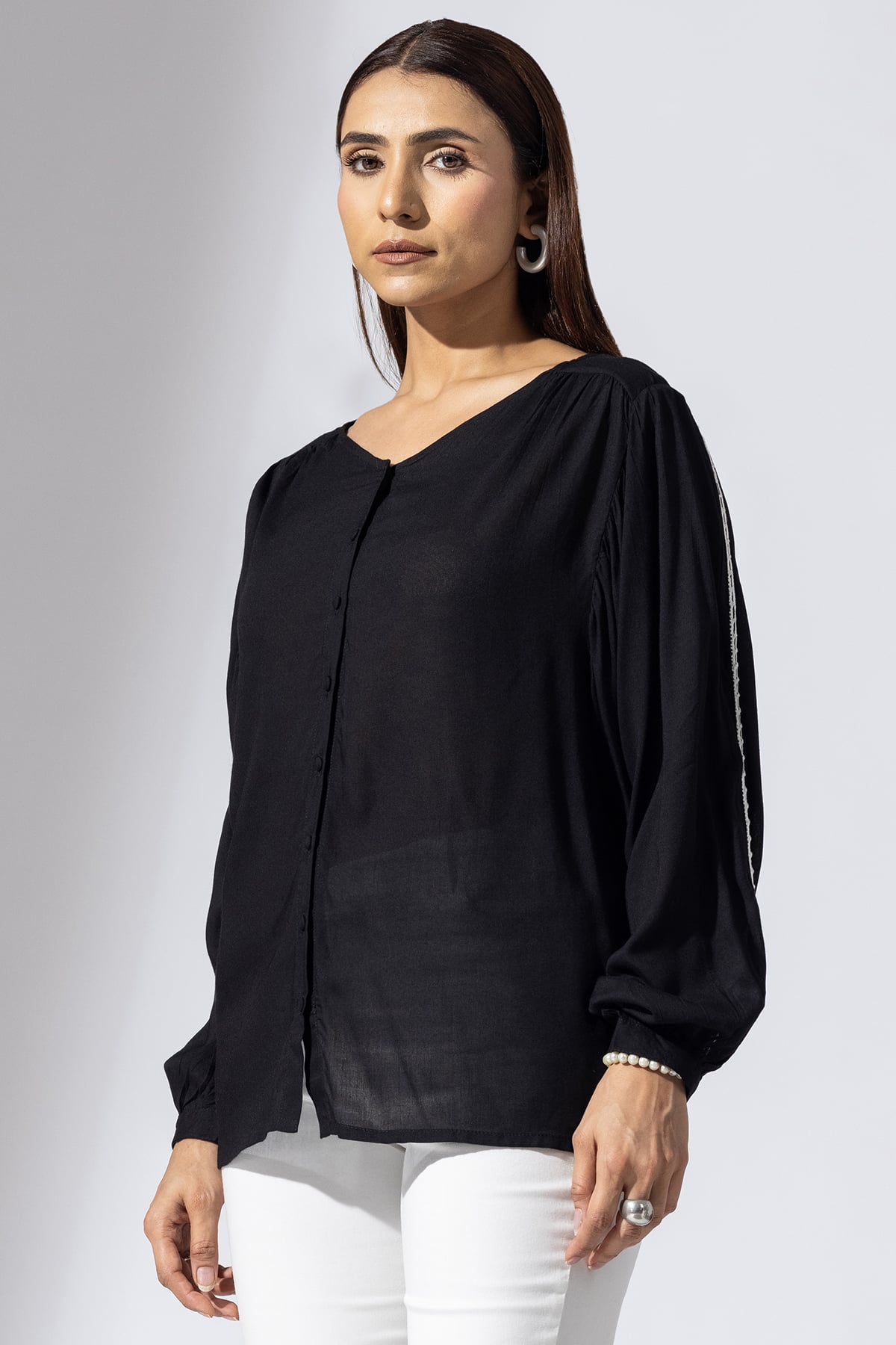 Black Full Sleeve Tops For Women