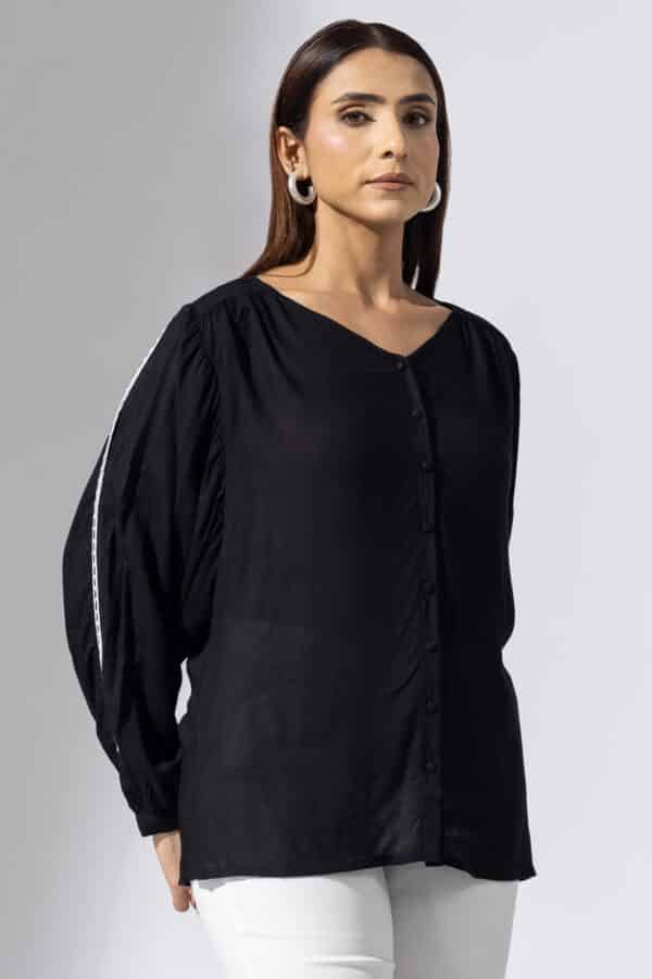 Black Full Sleeve Tops For Women