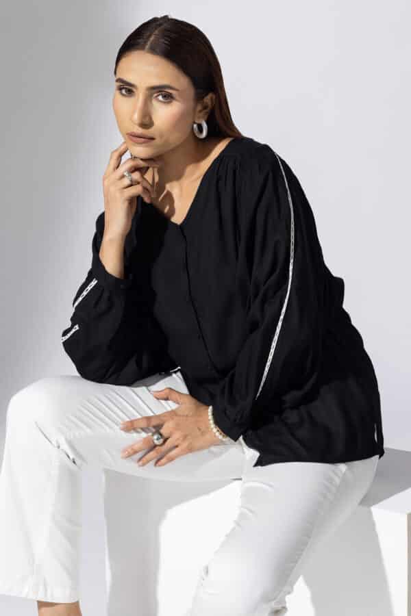 Black Full Sleeve Tops For Women