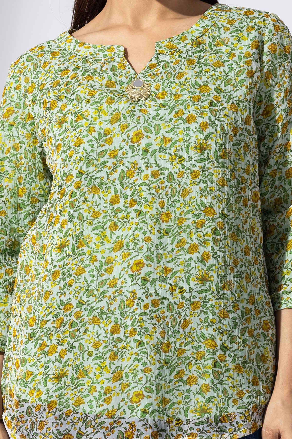 Printed Green Top Women