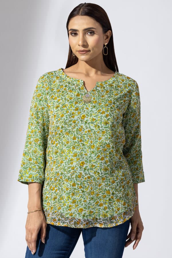 Printed Green Top Women