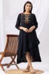 Black Embroidered Dress Woman