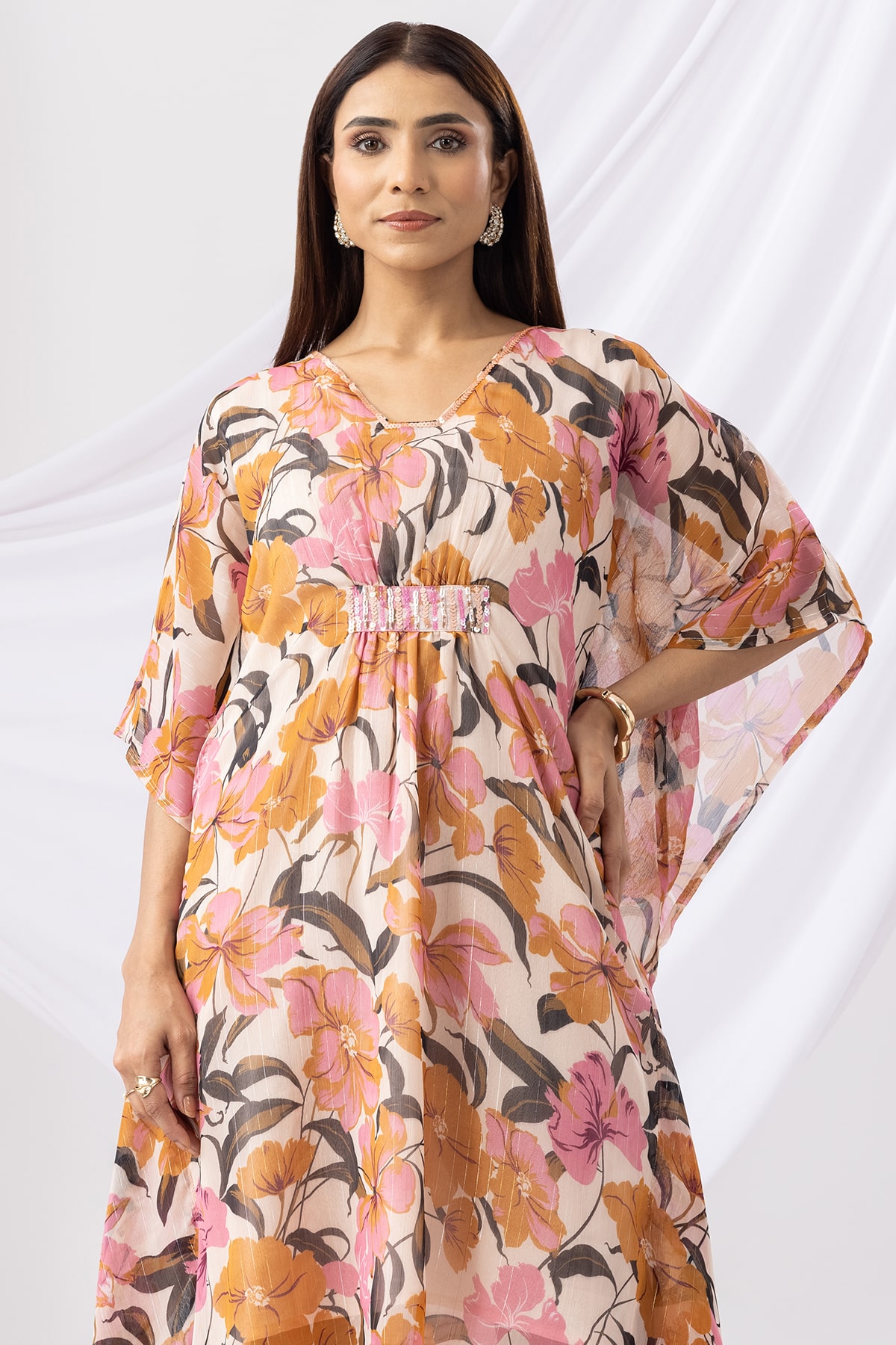 Pink Printed Kaftan Women