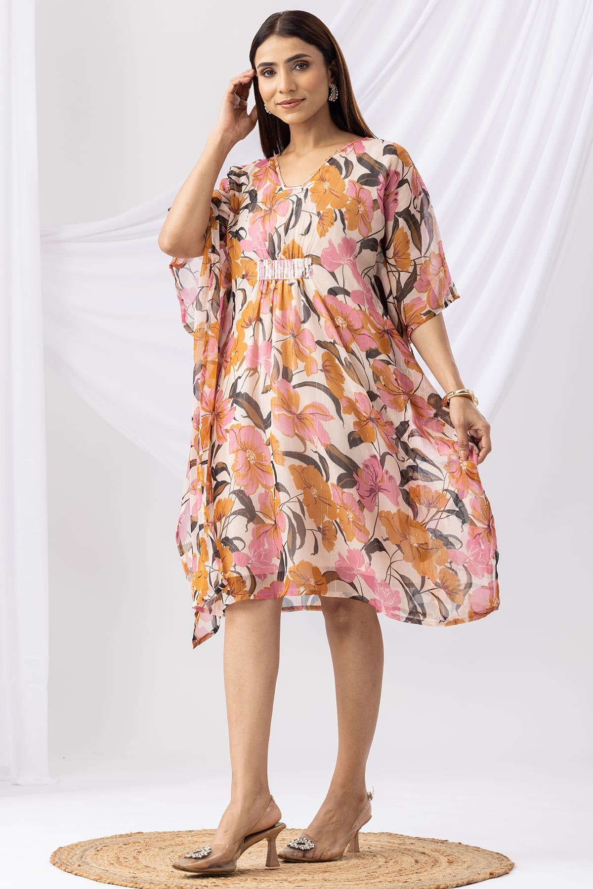Pink Printed Kaftan Women