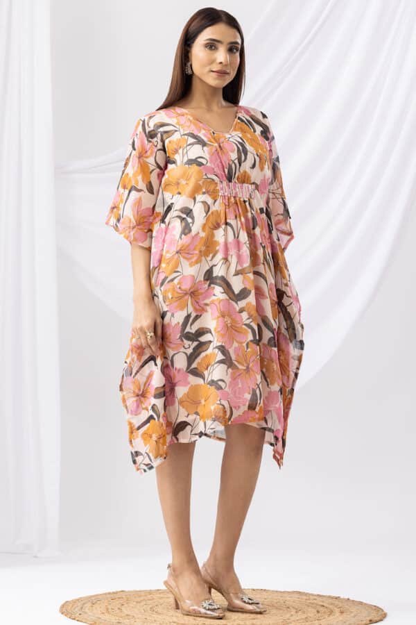 Pink Printed Kaftan Women