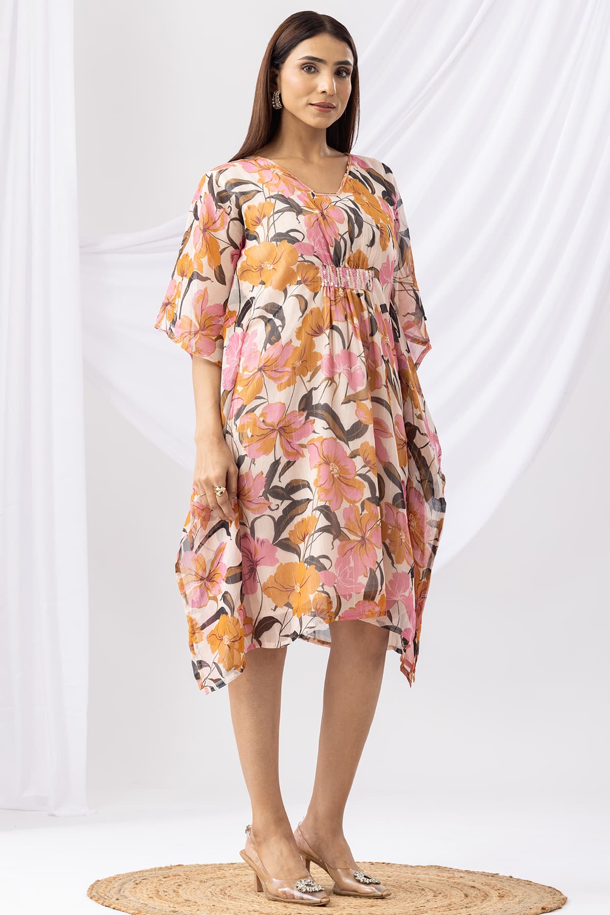 Pink Printed Kaftan Women