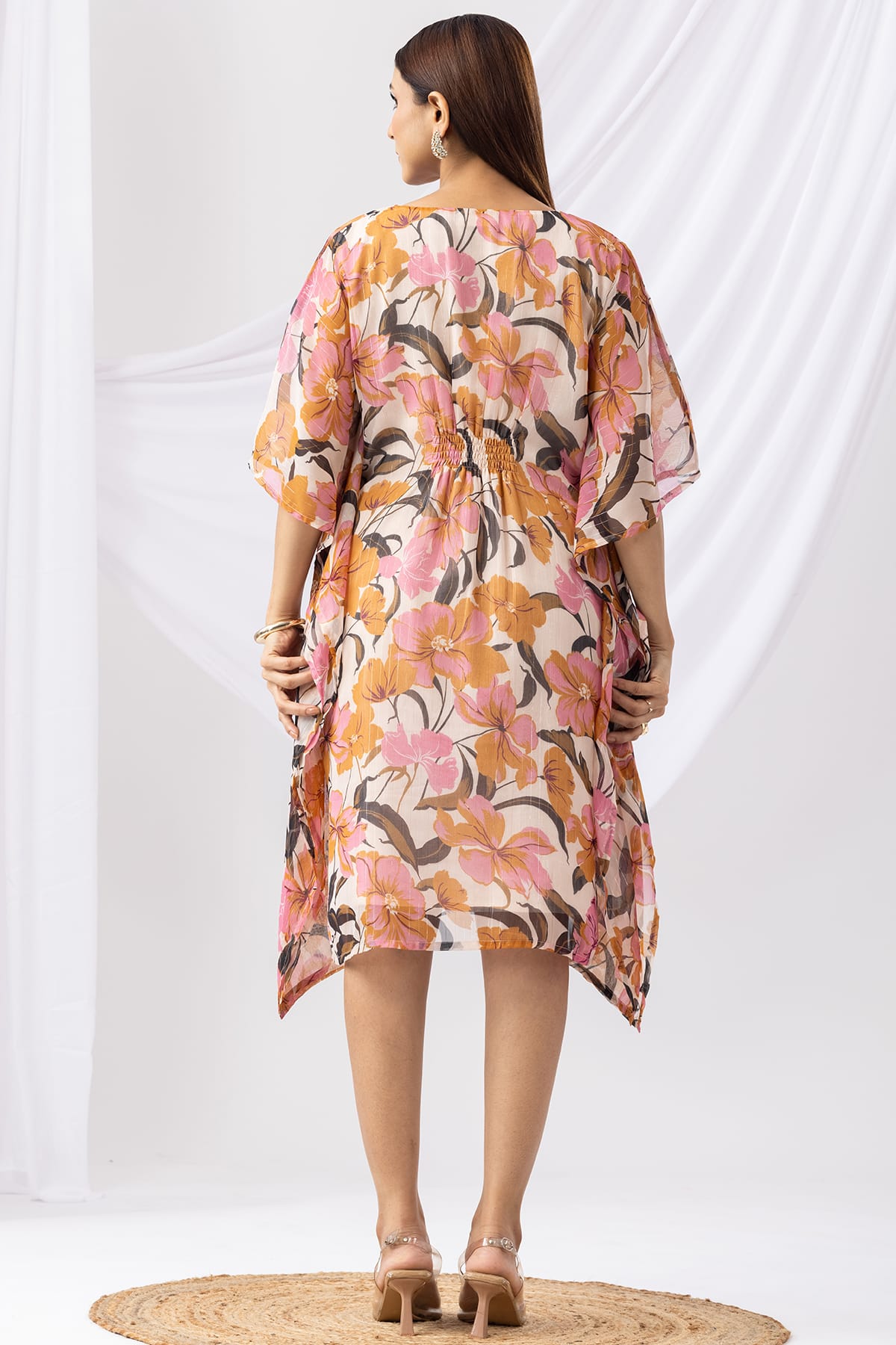 Pink Printed Kaftan Women