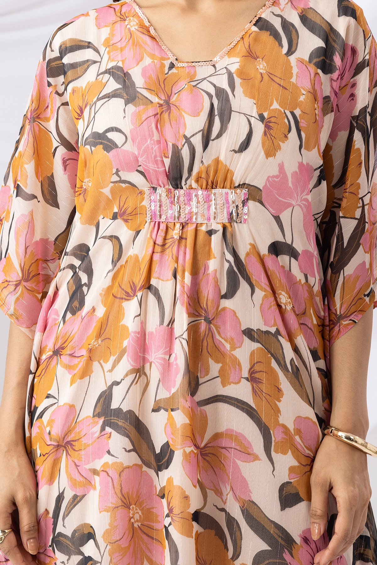 Pink Printed Kaftan Women