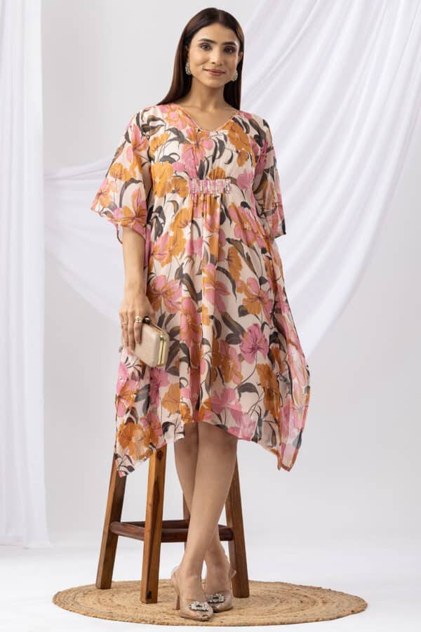 Pink Printed Kaftan Women