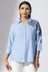 Embroidered Blue Shirts Ladies