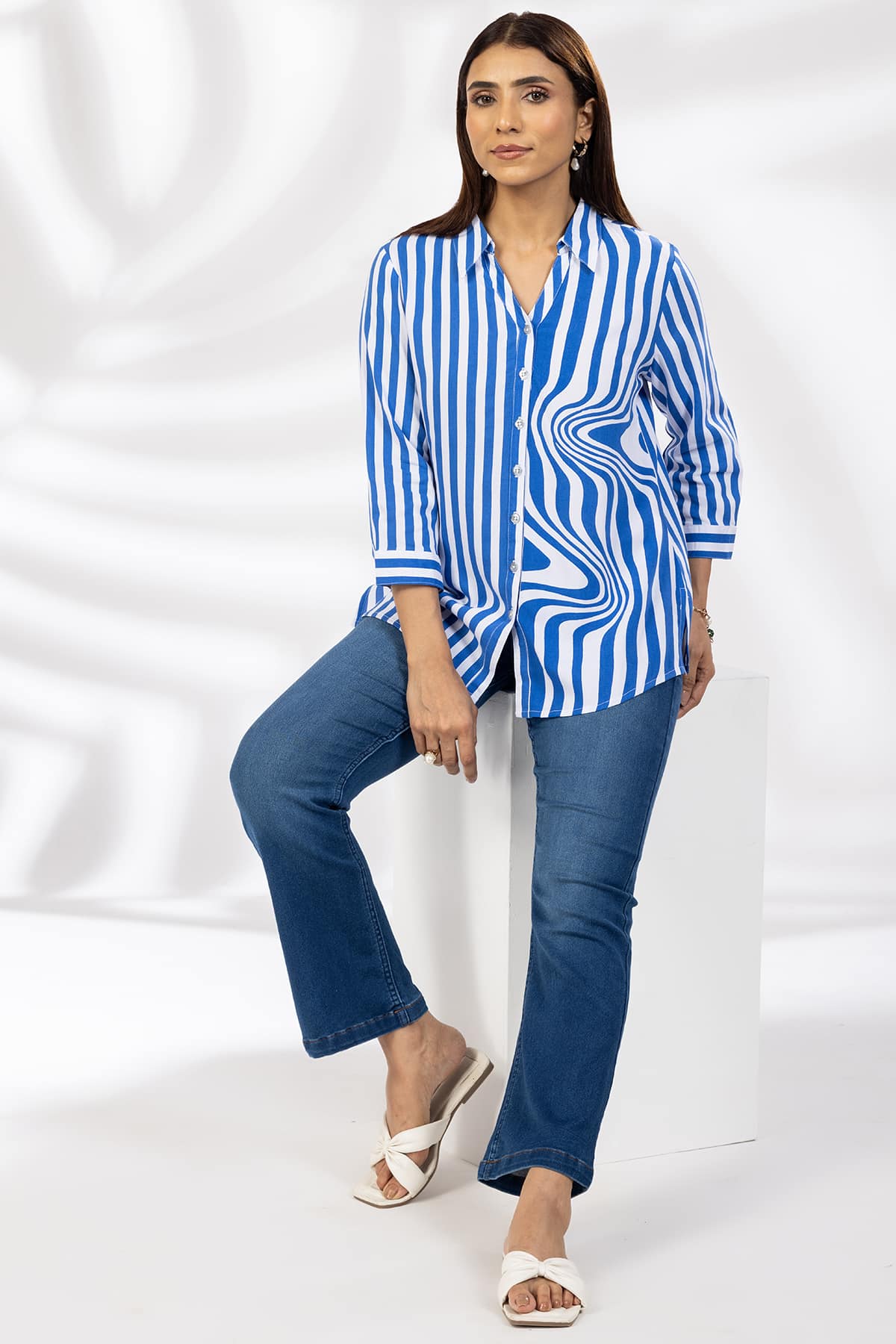Blue Stripe Shirt Ladies