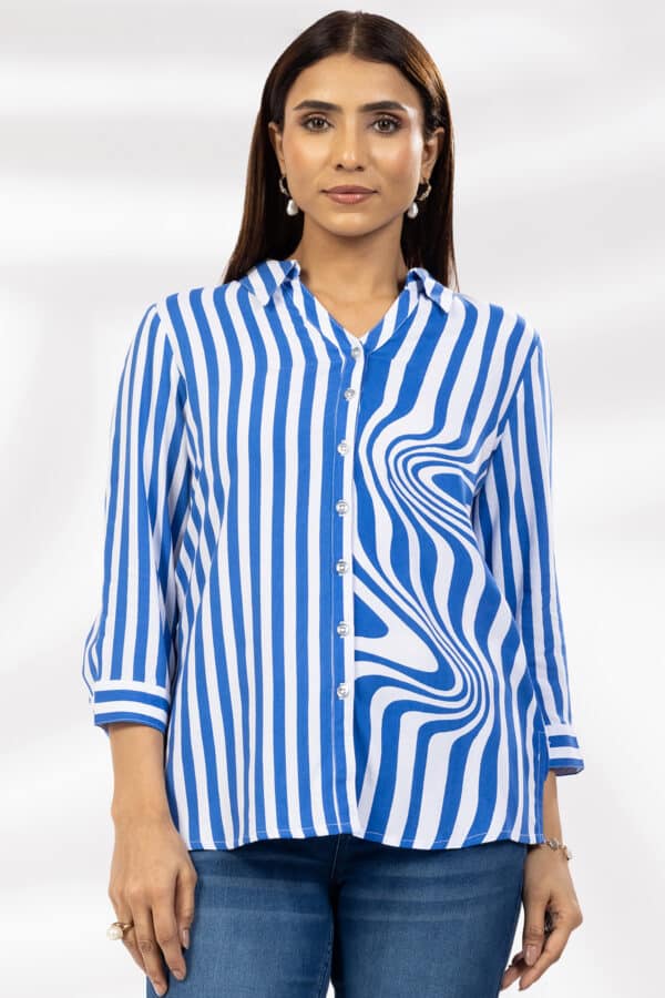 Blue Stripe Shirt Ladies