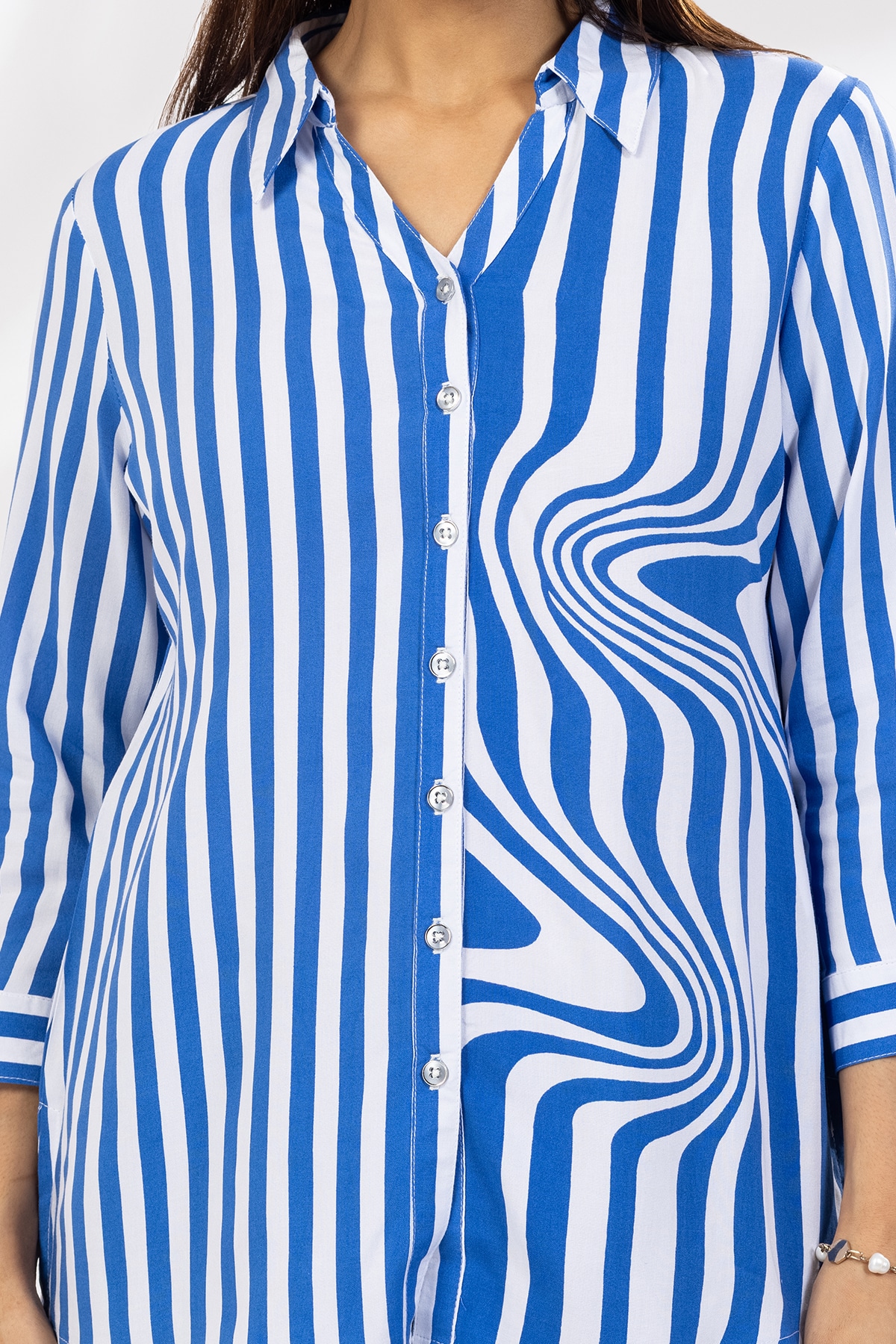 Blue Stripe Shirt Ladies