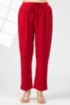 Red Solid Palazzo Women Pants
