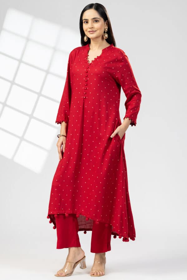 Printed Kurti Red For Ladies