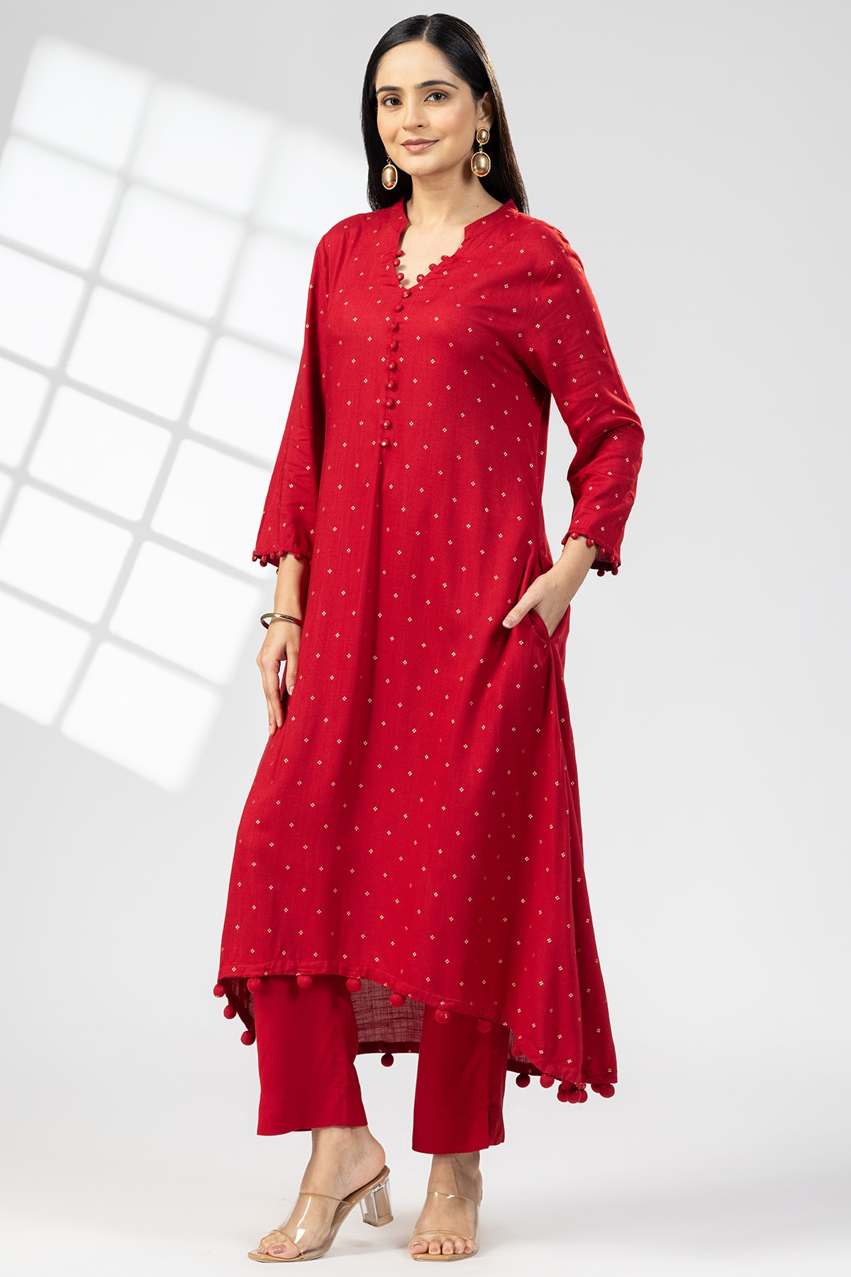 Printed Kurti Red For Ladies