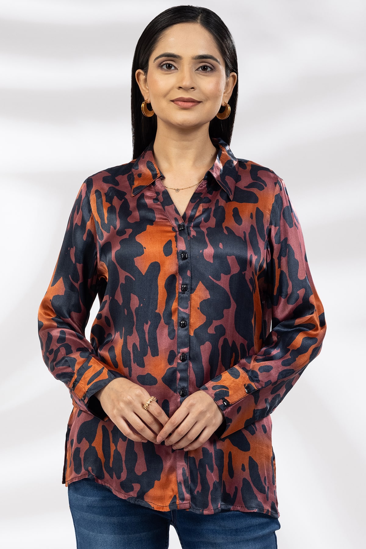 Purple Ladies Printed Shirts