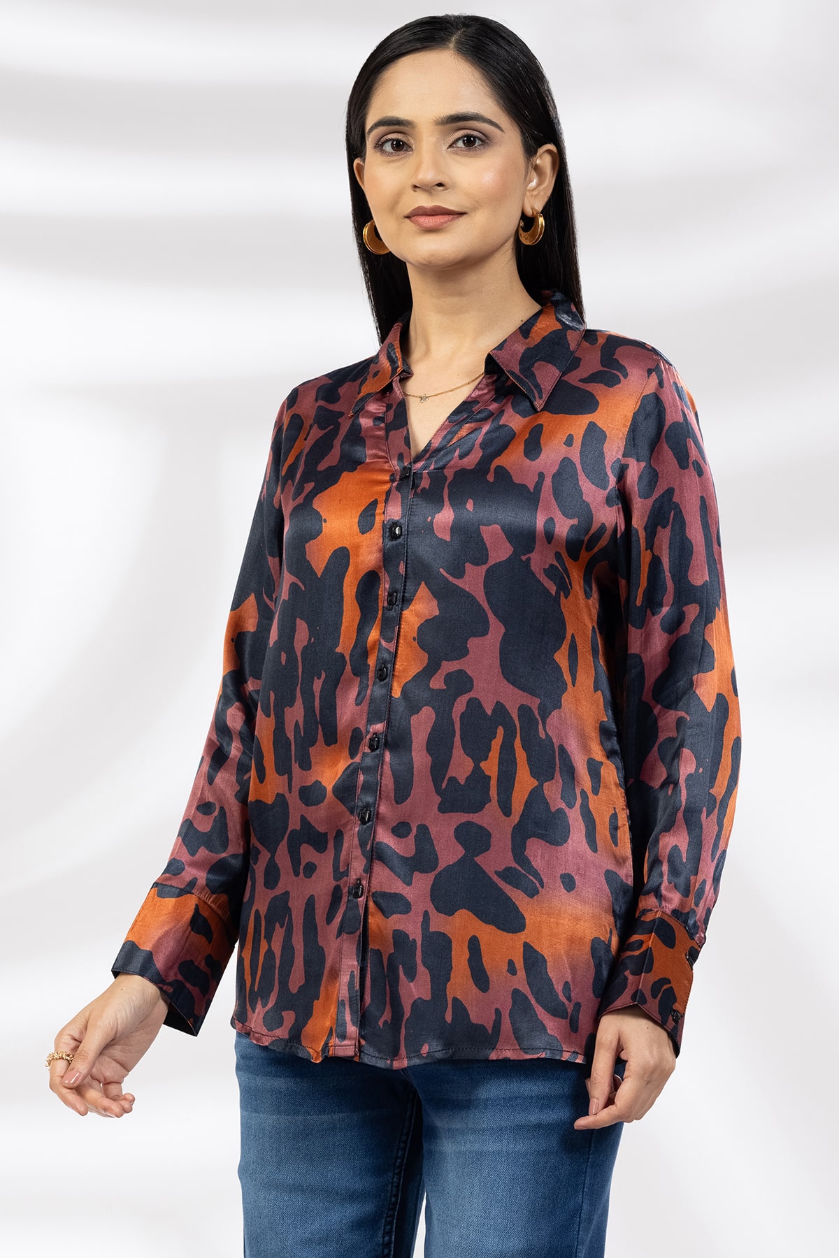 Purple Ladies Printed Shirts