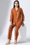 Co Ord Orange Shirt Women