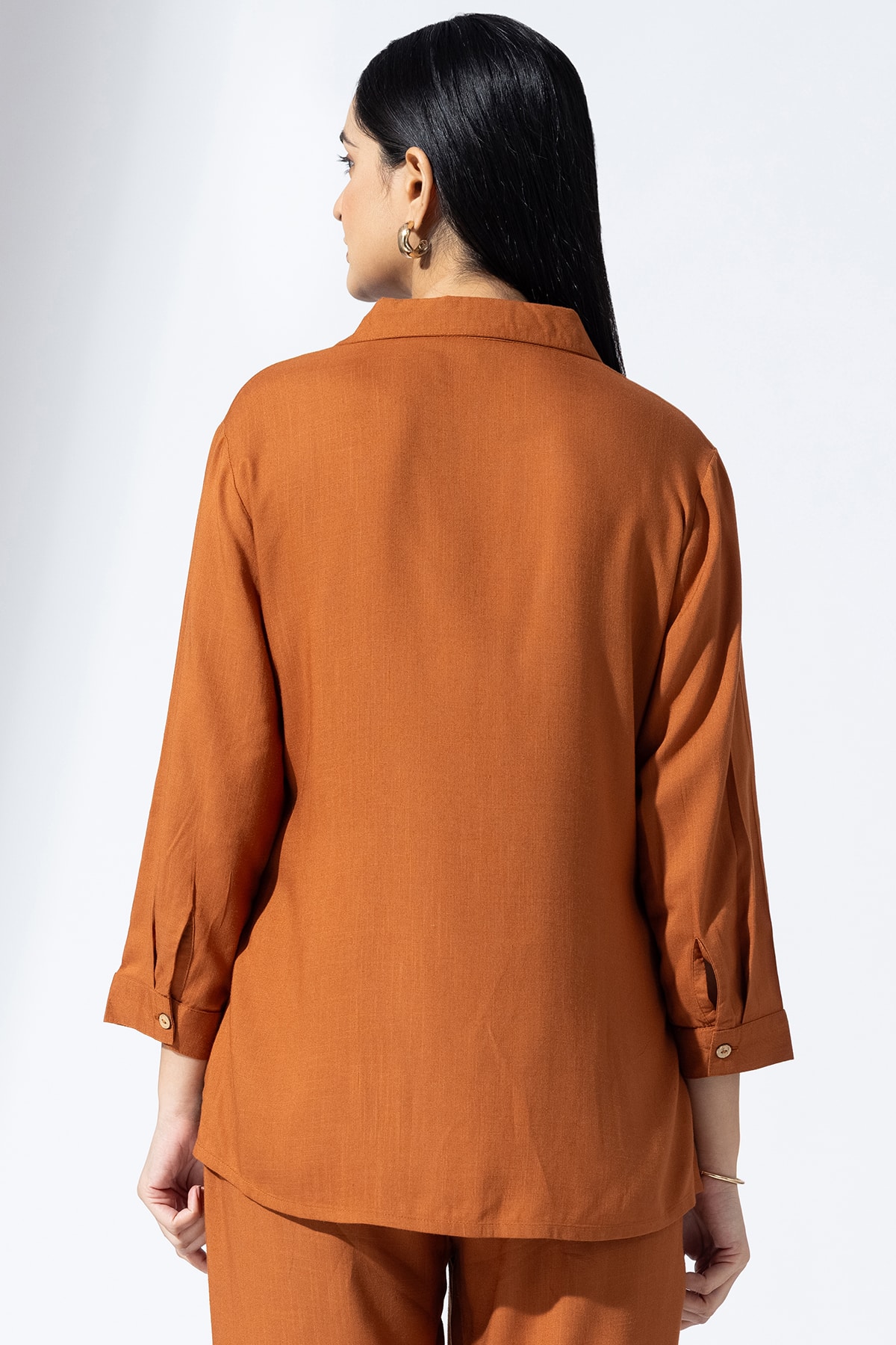 Co Ord Orange Shirt Women