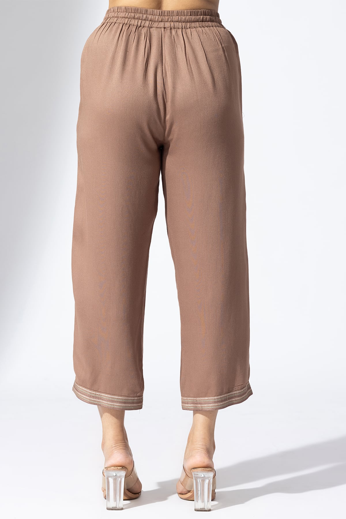 Co Ord Brown Palazzo Pants Women's