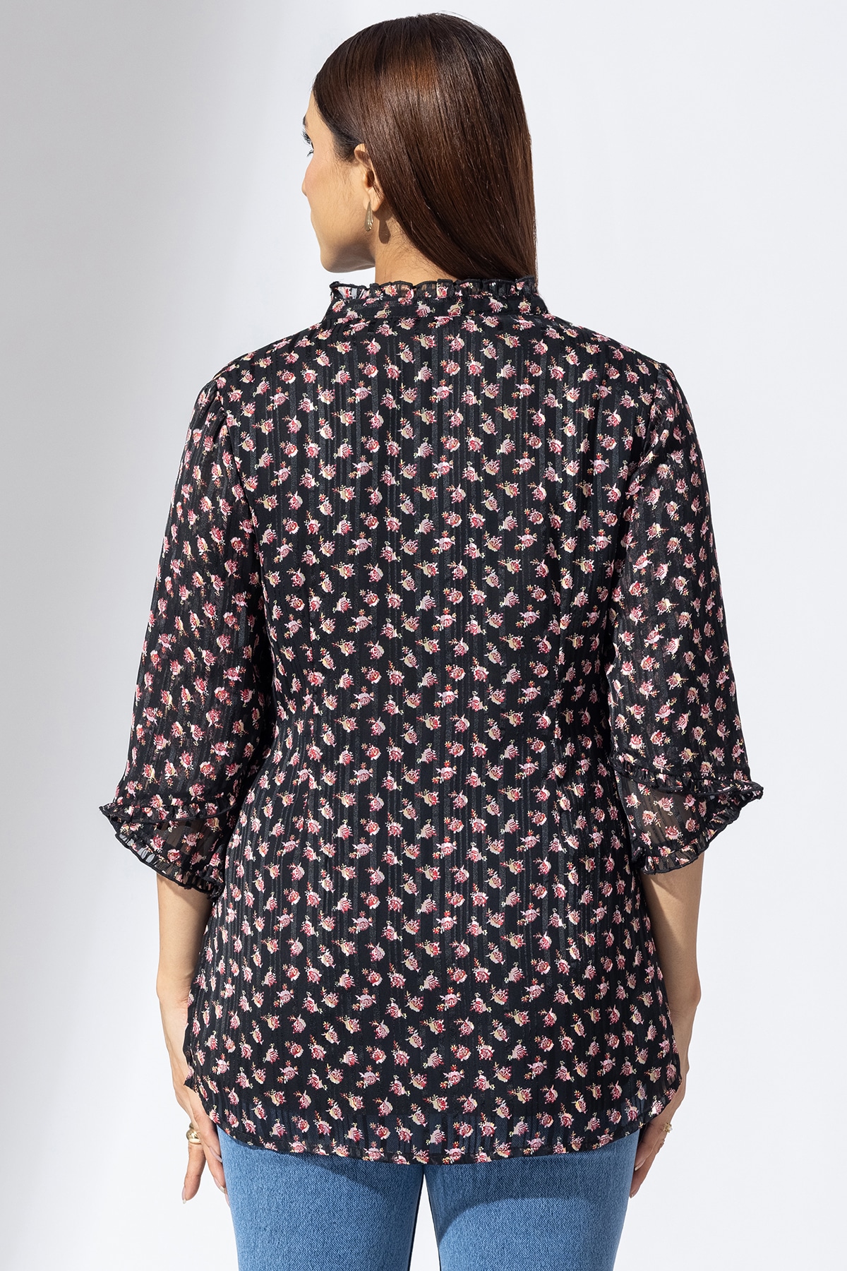 Hand Work Black Tops For Women