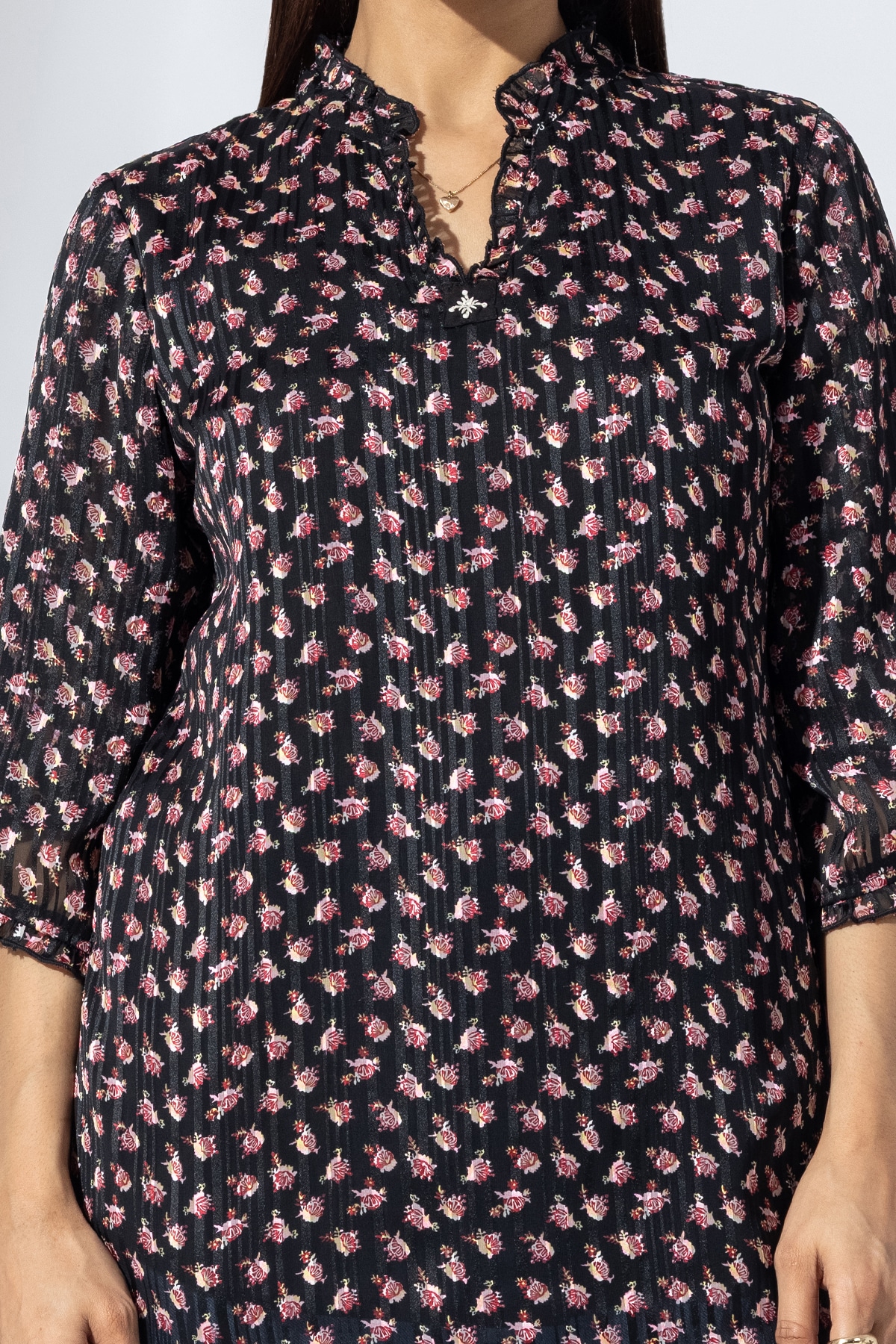 Hand Work Black Tops For Women
