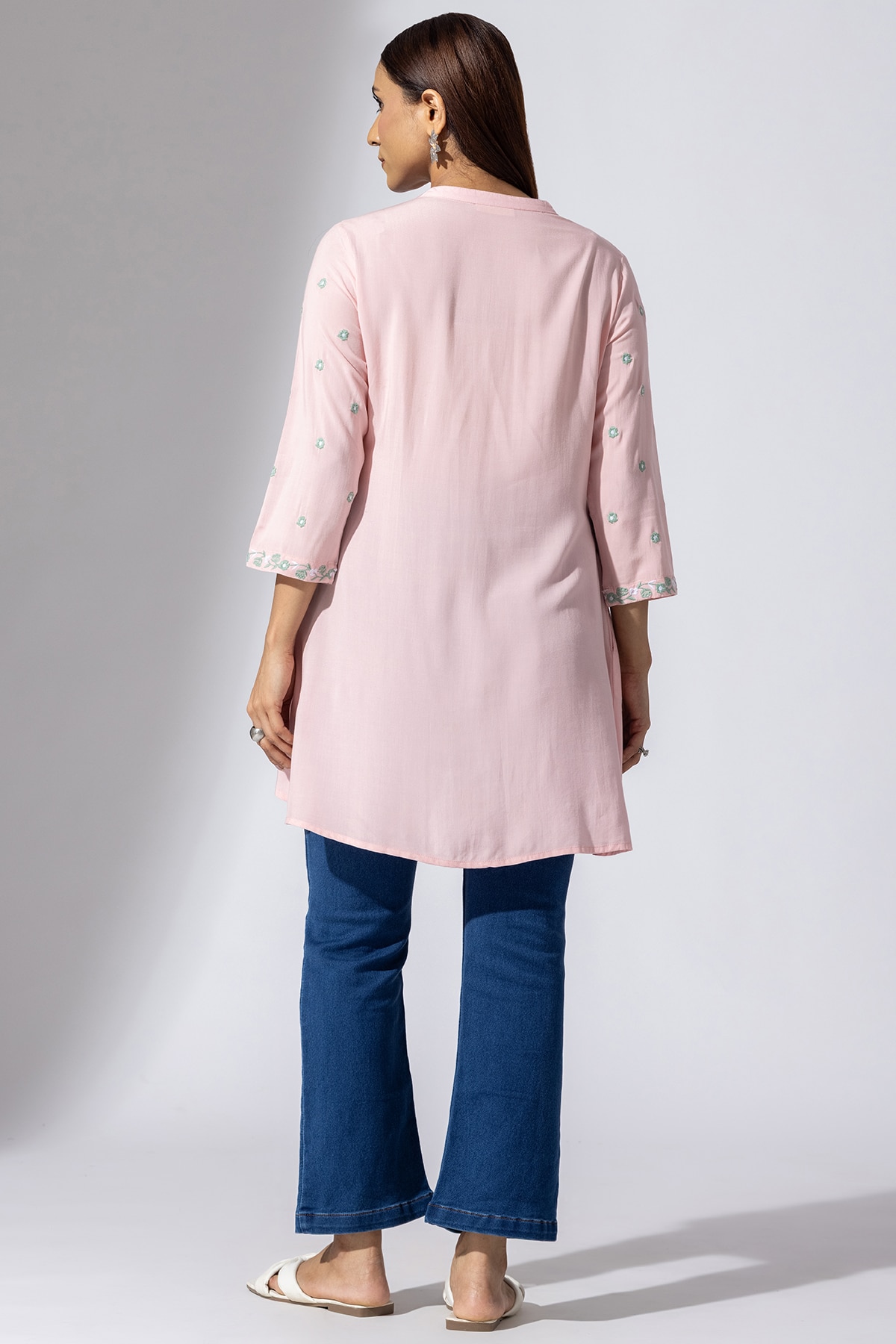 Embroidered Pink Tunic Women's