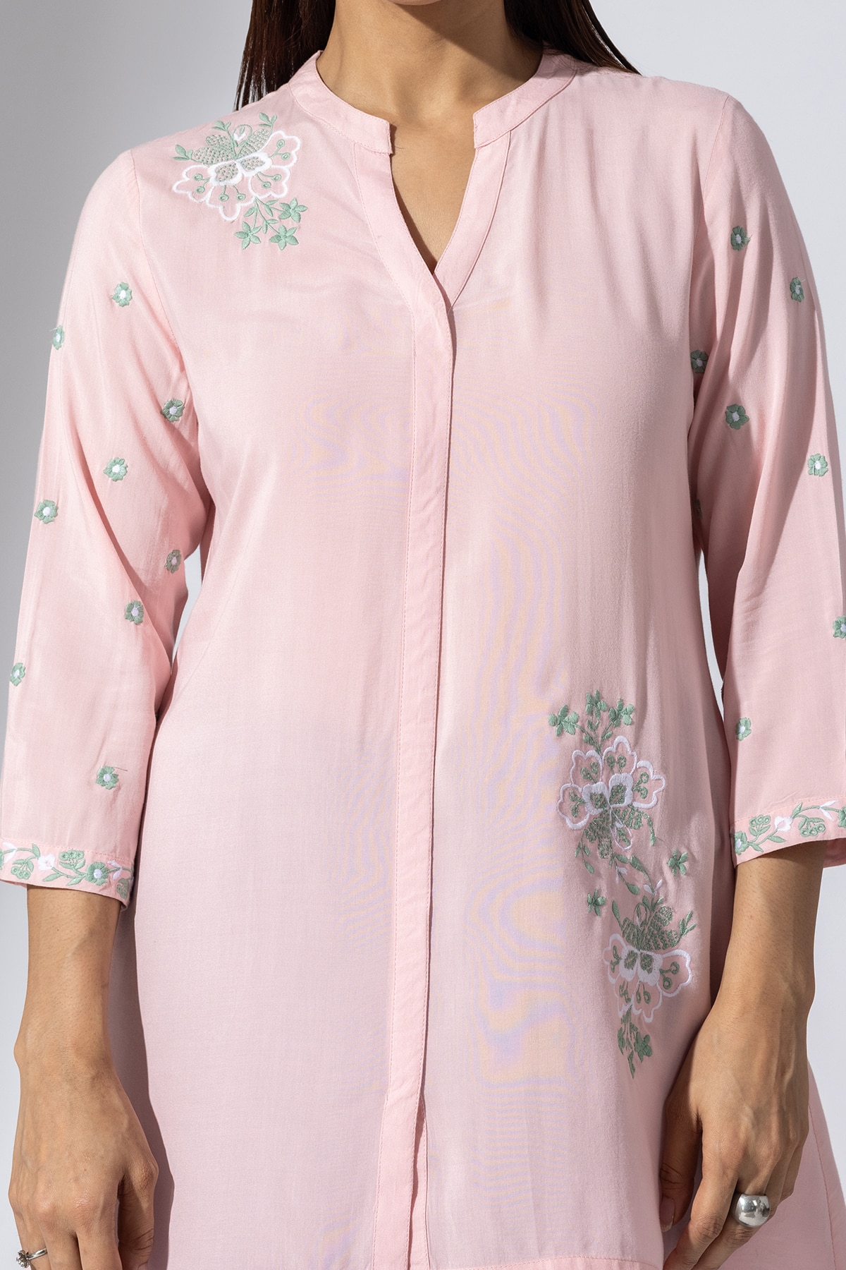 Embroidered Pink Tunic Women's