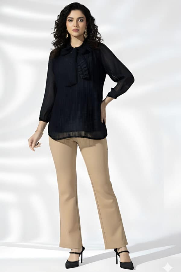 Solid Topaz Slim Fit Pant Ladies